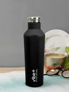 Vibe Plus Unisex Black Solid Double Wall Stainless Steel Water Bottle 500ml