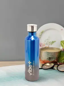 Vibe Plus Unisex Blue & Grey Ombre Double Wall Stainless Steel Water Bottle 500ml
