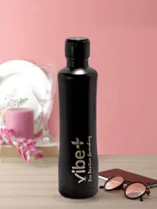 Vibe Plus Unisex Black Solid Double Wall Stainless Steel Water Bottle 450ml