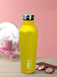 Vibe Plus Unisex Yellow Solid Double Wall Stainless Steel Water Bottle 500ml