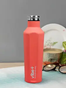 Vibe Plus Unisex Coral Pink Solid Double Wall Stainless Steel Water Bottle 500ml