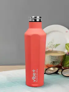 Vibe Plus Unisex Coral Pink Solid Double Wall Stainless Steel Water Bottle 500ml