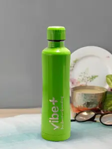 Vibe Plus Unisex Green Solid Double Wall Stainless Steel Water Bottle 450ml