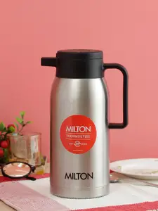 Milton Unisex Silver-Toned & Black Omega Vacuum Flasks Coffee Pot 700 ml