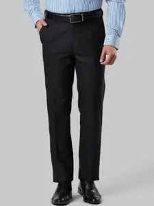 Raymond Men Black Regular Fit Solid Formal Trousers