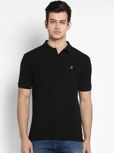 Red Tape Men Black Solid Polo Collar T-shirt