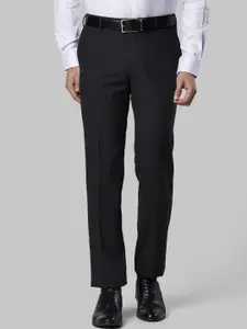 Raymond Men Black Slim Fit Solid Formal Trousers