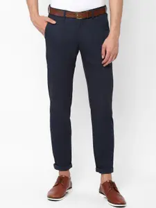 Allen Solly Men Navy Blue Slim Fit Solid Regular Trousers