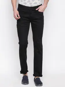 RICHARD PARKER by Pantaloons Men Black Slim Fit Solid Regular Trousers