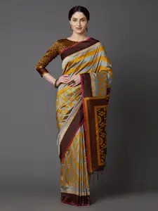Mitera Multicoloured Printed Silk Blend Saree