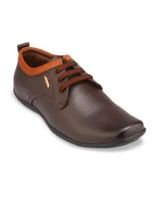 Red Chief Men Brown Solid Leather Formal Derbys