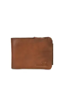 Second SKIN Men Tan Brown Solid Two Fold Leather Wallet