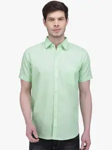 Southbay Men Green Solid Smart Tailored Fit Casual Shirt