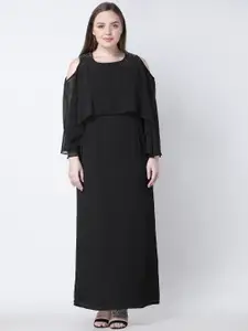 FabAlley Curve Plus Size Women Black Embellished Maxi Dress