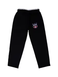 SWEET ANGEL Boys Black Solid Straight-Fit Track Pants