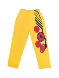 SWEET ANGEL Boys Yellow Solid Straight-Fit Track Pants