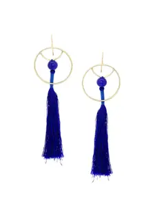 Tistabene Blue & Gold-Toned Contemporary Drop Earrings