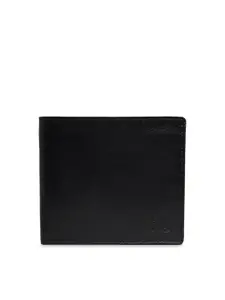 Kara Men Black Solid Two Fold Leather Wallet