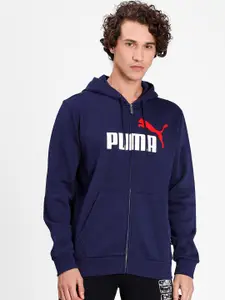 Puma Men Blue Essentials Full Zip Track Hoodie