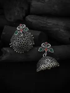 Silvermerc Designs Silver-Plated Dome Shaped Jhumkas