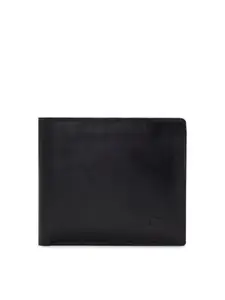 Kara Men Black Textured Two Fold Leather Wallet