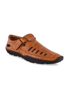 Ferraiolo Men Tan Brown Shoe-Style Sandals