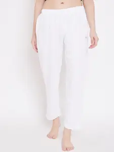 Okane Women White Comfort Fit Lounge Pants