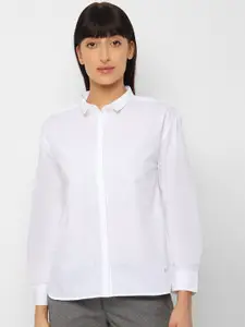 Allen Solly Woman Women White Regular Fit Solid Formal Shirt