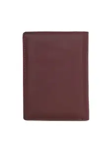 Kara Men Brown Solid Three Fold Leather Wallet
