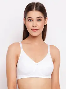 Enamor White Solid Non-Wired Non Padded Everyday Bra A056
