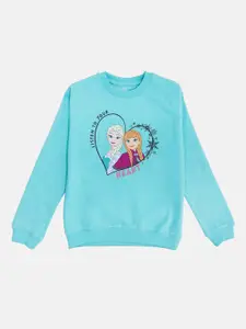 Kids Ville Girls Blue Frozen Print Sweatshirt