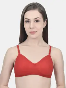 Innocence Red Solid Non-Wired Non Padded Everyday Bra BBAPLIN47819_28B