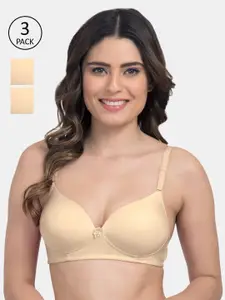 Tweens Pack Of 3 Solid Non-Wired Heavily Padded Everyday Bra TW-3PC-1570-SK