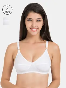Souminie White Solid Non-Wired Non Padded Everyday Bra SLY-935