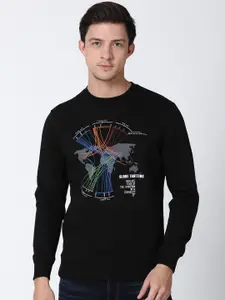 t-base Men Black Printed Sweatshirt