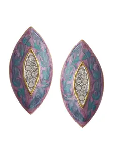 Estele Gold-Plated Blue Geometric Drop Earrings