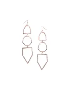 Estele Gold Plated Contemporary Drop Earrings