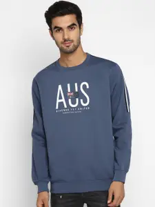 Octave Men Blue & White Printed Sweatshirt