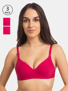 Tweens Pink Pack Of 3 Solid Non-Wired Lightly Padded Everyday Bras TW-1101-3PC-DPK-32D