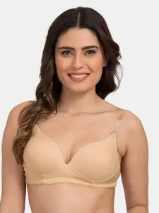 Tweens Beige Solid Non-Wired Heavily Padded T-shirt Bra TW-915900-SK