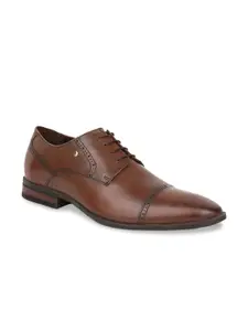 Hush Puppies Men Brown Solid Leather Formal Derbys