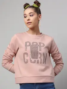 STREET 9 Women Pink Printed Sweatshirt