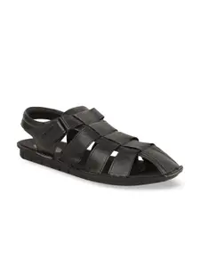 Bata Men Black Solid Fisherman Sandals