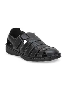 VON WELLX GERMANY Men Black Leather Shoe-Style Sandals