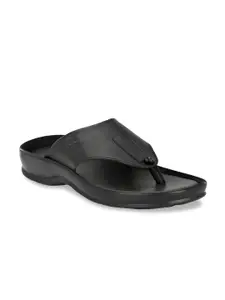 Hitz Men Black Leather Sandals