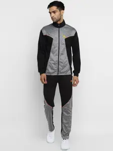OFF LIMITS Men Grey & Black Colourblocked Track Suit