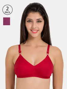 Souminie Pack of 2 Solid Non-Wired Non Padded Everyday Bras SLY-931