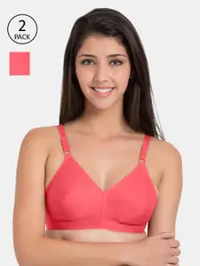 Souminie Pack Of 2 Solid Non-Wired Non Padded Everyday Bra SLY933-2PC