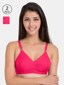 Souminie Pink Solid Non-Wired Non Padded Everyday Bra