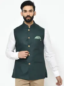 KISAH Men Solid Zari  Regular Fit Nehru Jacket